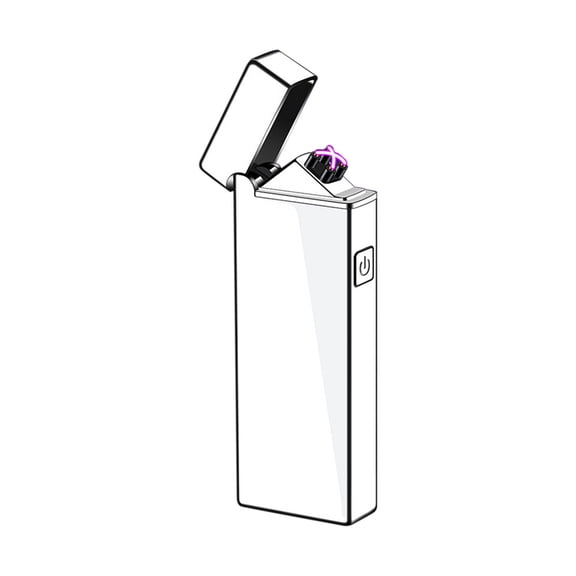 YIKA Ciggy Lighter Plasma Windproof Double Arcs USB Charging Lighter Portable For Candles Cigarettes Outdoor Lighter High-end For Man Gift Valentine's Day Silver