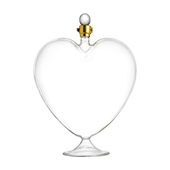 YIKA Creatives Heart Shaped Glass Bottle Creatives Whiskey Bottle Decorative Crafts Large Capacity Glass The Valentines Day Gift