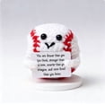 thumbnail image 1 of YIKA Crochet Baseball Dolls, Handmade Positive Baseball Crochet Doll with Emotional Inspirational Support Softball Card Cute Encouragement Knitted Doll Motivational Gift White, 1 of 5