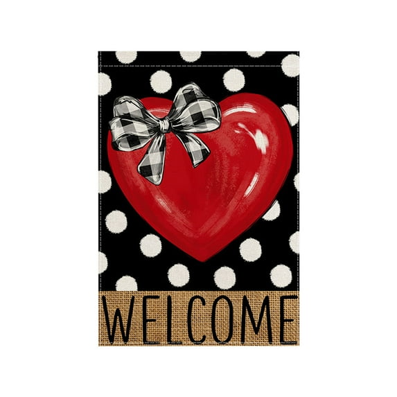 YIKA Double-Sided Garden Flag Yard Sign – Multicolor Polyester Outdoor Holiday Festival Decor, Perfect for Valentine's Day Party Supplies & Decorations