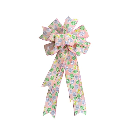YIKA Easter Bunny And Egg Drawing Bows Colorful Printed Ribbon Garlands And Decorative Bows Suitable For Easter Indoor And Outdoor Decoration Easter Decoration
