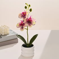 YIKA Festival Decorations Faux Phalaenopsis Orchid Realistic Flower Arrangement Artificial Potted Decor Wedding Photography Prop Flowers Bouquets Decoration