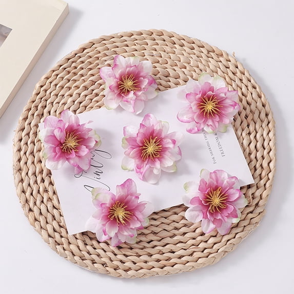 YIKA Festival Decorations Simulation Flower Head Silk Flower Head Decoration DIY Handmade Fake Flower Material Simulation Flower Decoration Bouquets Decoration