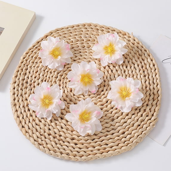 YIKA Festival Decorations Simulation Flower Head Silk Flower Head Decoration DIY Handmade Fake Flower Material Simulation Flower Decoration Bouquets Decoration