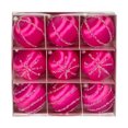 thumbnail image 1 of YIKA Flocking Christmas Balls 9 Christmas Tree Ornaments With Red Painteds Velvet Balls, 1 of 7
