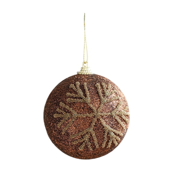 YIKA Foam Christmas Ball Coffee Opposite Sexs Pendant Glitter Stickys Powder Christmas Tree Hanging Ball Decoration Ornaments Arrangement