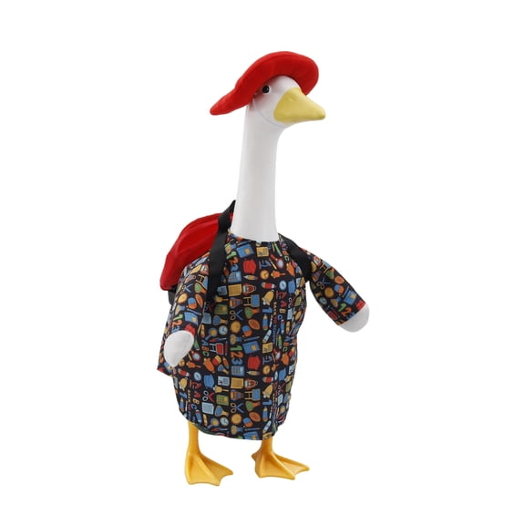 YIKA Graduation Porch Goose Outfits, Costume for 23 Inch Cement Plastic Goose Statue, Spring Summer Easter Party Porch Geese Clothes with Bachelor's Cap & Clothes for Outdoor Patio Garden Decor