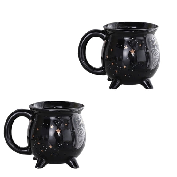 YIKA Halloween Decoration Ceramic Star Witch Coffee Cup Halloween Witch Can Mug Halloween Ornaments