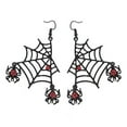 thumbnail image 1 of YIKA Halloween Decoration Halloween Black Araneid Web Dangle Earrings Red Rhinestone Araneid Punk Style Party Accessories Women's Earrings Halloween Ornaments, 1 of 8