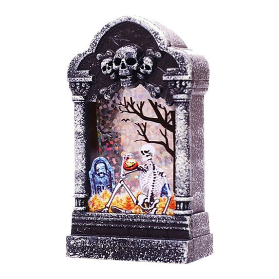 YIKA Halloween Decoration Halloween Decoration Tombstone Lamp Trick Small Gift Ghost House Decoration LED Night Light Halloween Ornaments