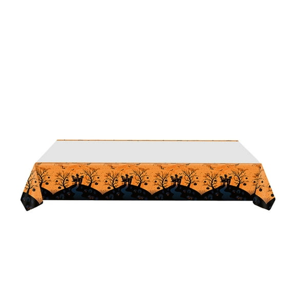 YIKA Halloween Decoration Halloween Disposable Tablecloth Plastic Tablecloth Printed With Spooky Patterns Suitable For Party Decoration And Catering Halloween Ornaments
