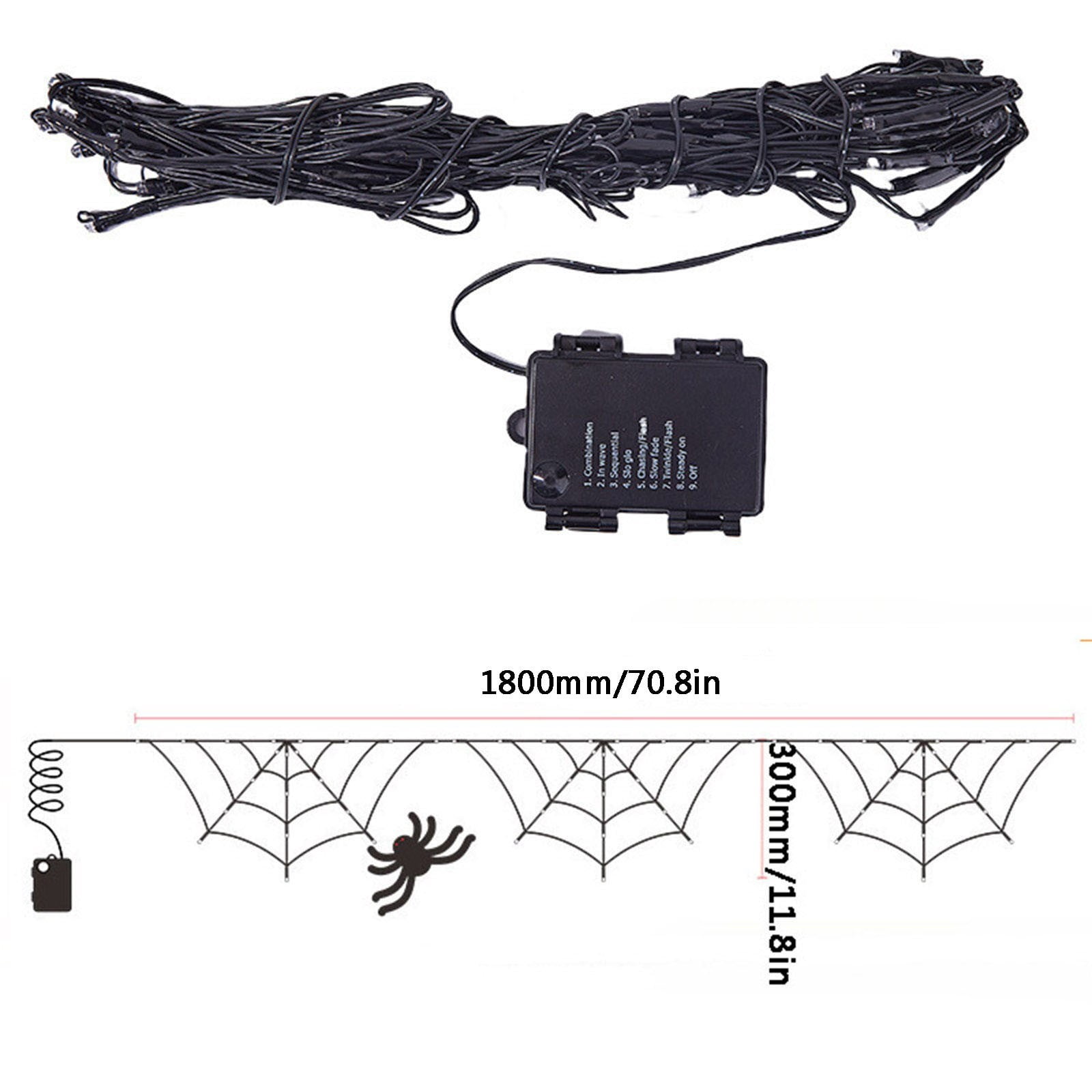 YIKA Halloween Decoration Halloween Light String Web Light Indoor Ghost ...