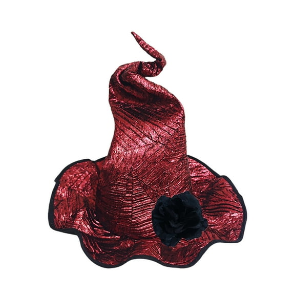 YIKA Halloween Decoration Halloween Party Witch Hat Lace Face Cover Wizard Witch Hat Polyester Taffeta Hat Costume Halloween Ornaments