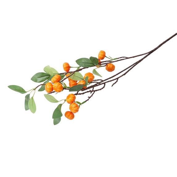 YIKA Halloween Decoration Halloween Simulation Pumpkin Maple Leaf Branch Indoor Party Fake Flower Decoration Flower Vase Arrangement Ornament Halloween Ornaments