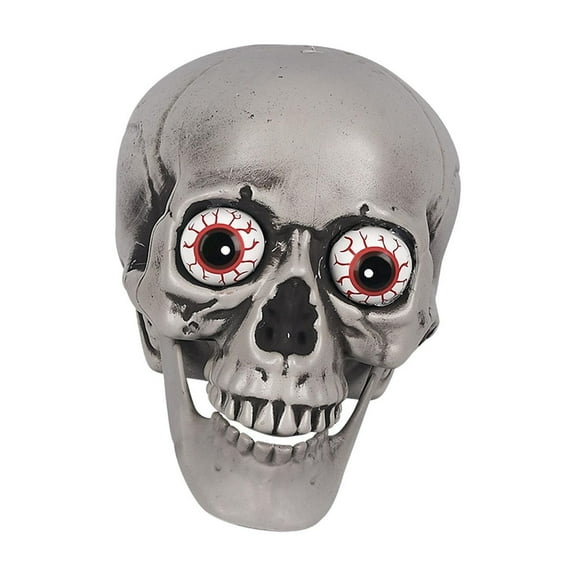YIKA Halloween Decoration Halloween Simulation Skull Horror Parody Prank Glowing Sound Prop Adult Skull Ornament Halloween Ornaments