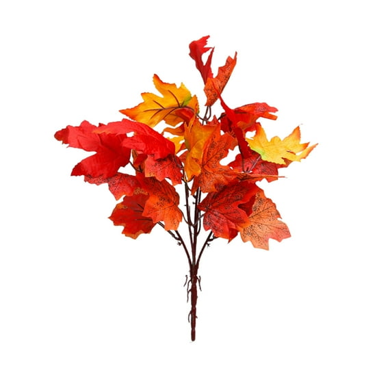 YIKA Halloween Decoration Home Decorations Fall Decor Artificial Silk Maple Leaves Branches Fall Stems Faux Maple Leaves For Wedding Bouquet Table Indoor Outdoor Fall Holiday Decor