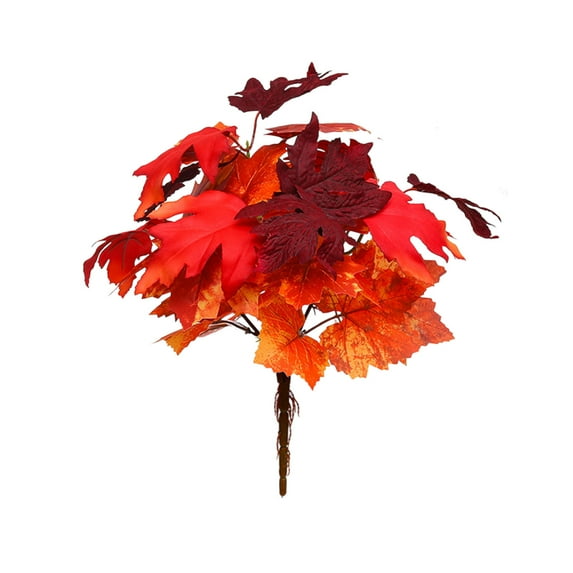 YIKA Halloween Decoration Home Decorations Fall Decor Artificial Silk Maple Leaves Branches Fall Stems Faux Maple Leaves For Wedding Bouquet Table Indoor Outdoor Fall Holiday Decor