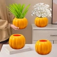 thumbnail image 1 of YIKA Halloween Decoration Originality Plastic Flower Pot Imitation Pumpkin Shape Decoration Vase Festive Dress Material Two Halves Splicing Halloween Ornaments, 1 of 6