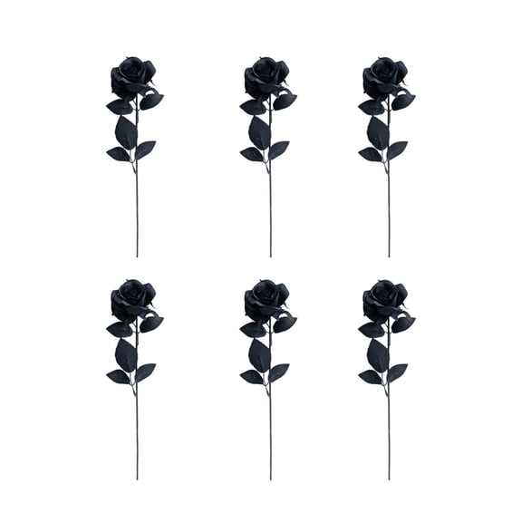 YIKA Halloween Decoration Rose Gothic Dark Artificial Flower Red/black Halloween Decoration Artificial Flower Silk Flower Artificial Flower 6pcs Halloween Ornaments