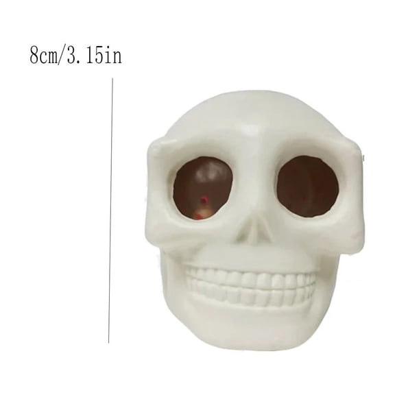 YIKA Halloween Decoration Scary Exploding Eye Skull Pinch Toy Skull Pinching Decompression Toy Gray Halloween Ornaments