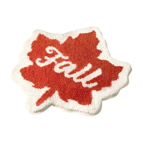 YIKA Halloween Decoration Thanksgiving Alien Imitation Woolen Carpet Soft Maple Leaf Pumpkin Floor Mat Home Bedroom Skidproof Bedside Rug Bathroom Dirtproof Floor Mat Halloween Party Decorations