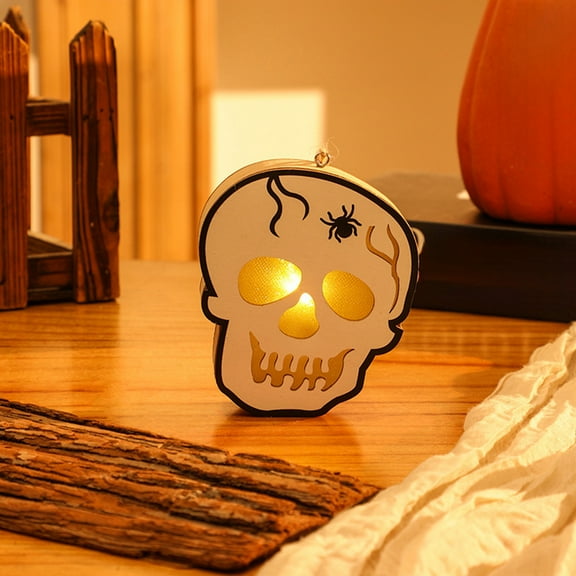 YIKA Halloween Decorations Halloween Decorative Lights Portable Lanterns Wooden Lanterns Halloween Scene Pendants Halloween Decor Indoor D