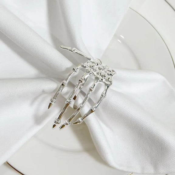 YIKA Halloween Decorations Halloween Series Napkin Buckle Ghost Hand Napkin Ring Curtain Buckle Halloween Party Decoration Halloween Decor Indoor Silver