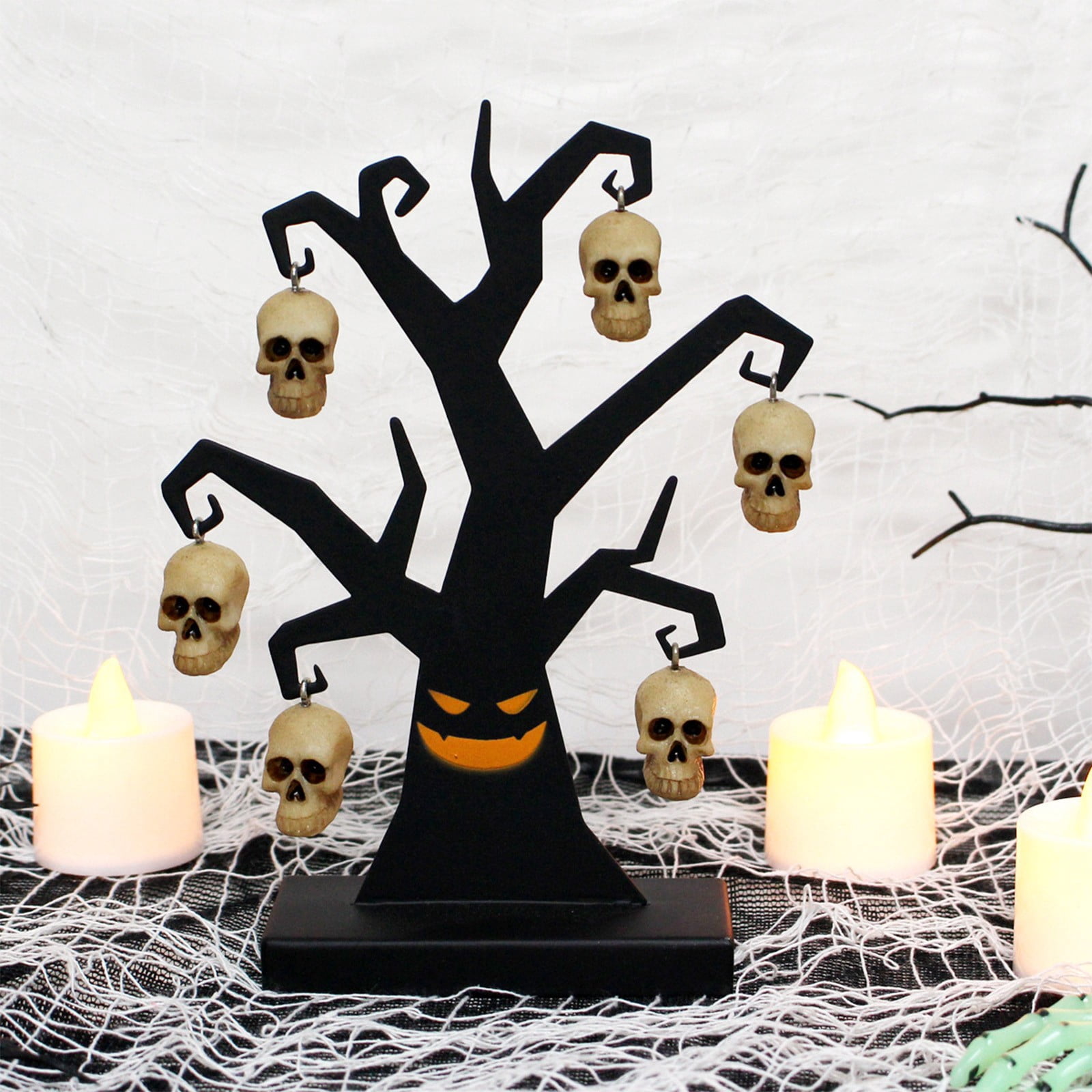 YIKA Halloween Decorations Wrought Iron Skeleton Tree Decor Gothic
