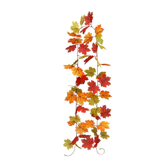 YIKA Holiday Simulation Maple Leaf Rattan - Simulation Decoration Wreath with Wrapped Cloth, Thanksgiving Pumpkin Decoration, Halloween Wreaths for Indoor, Outdoor, Yard Decor
