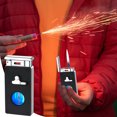 thumbnail image 1 of YIKA Intelligent Induction Butane Lighter Windproof Double Flame Lighter Transparent Visible Oil Window Multiple Ignition Adjustable Flame G, 1 of 5