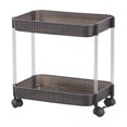 thumbnail image 1 of YIKA Large Floor Shelving Unit 2-Tier Mobile Storage Cart on Wheels Adjustable Tier Shelves Rolling Utility Cart Wheels for Kitchen Bathroom Office Living Room Storage Rack Organizer Cart, 1 of 6