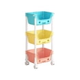 thumbnail image 1 of YIKA Large Floor Shelving Unit 3-Tier Mobile Storage Cart on Wheels Adjustable Tier Shelves Rolling Utility Cart Wheels for Kitchen Bathroom Office Living Room Storage Rack Organizer Cart, 1 of 6