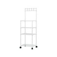 thumbnail image 1 of YIKA Multi-Layer Heavy Duty Kitchen Floor Storage Rack, Metal Frame Shelf for Pots, Pans, Bowls, Plates, Household Organizer for Bathroom Toiletries, Living Room Sundries, Small Space Storage White, 1 of 6