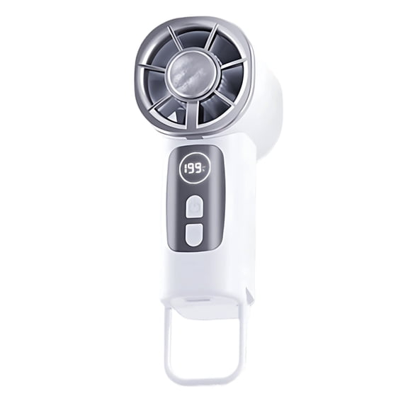 YIKA Palm-Sized High-Speed Ice Compress Fan, 199 Speed Digital Display Clip-On USB Charging Fan for Multi-Scenario Use