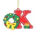 thumbnail image 1 of YIKA Personalized Christmas Ornaments 26-Style Christmas Tree Ornaments Set With English Uppercase Letters K, 1 of 9