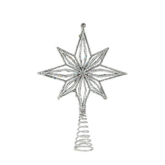 YIKA Powdered Octagonal Star Tree Top Star Pull String Star Decoration Christmas Tree Top Star