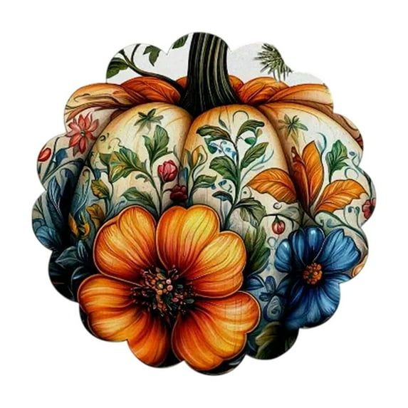 YIKA Pumpkin Fall Placemats 1 Piece 15.7x15.7 Inch Fall Thanksgiving Harvests Vintage Table Mats For Party Catering Decorations A