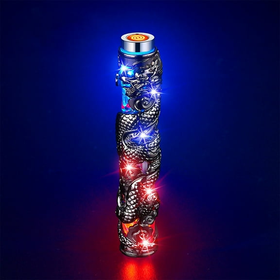 YIKA Rechargeable Lighter Blow A Colorful Flash Lighter Black