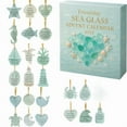 thumbnail image 1 of YIKA Sea Glass Friendship Advents Calendars 2025 24 Days Christmas Countdown Calendar With Sea Glass Ornaments Friendship Pendant Gift For Family Blue, 1 of 6