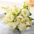 thumbnail image 1 of YIKA Simulation Flower Simulated Fragrant Concubine Peony Wedding Handheld Bouquet Wedding Home Decoration Simulated Flowers Fake Bouquet Festival Decorations White, 1 of 6
