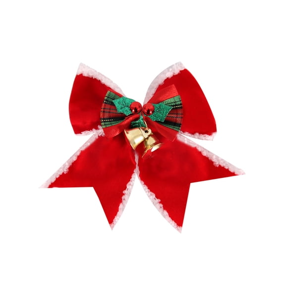 YIKA Small Bow Bells Christmas Tree Gift Boxes - Faux Hemp Decoration Bows for Tree, Wreath, Stairs & Fireplace Indoor Decor, Gift Wrapping & Party Decorations Christmas Bows And Ribbons