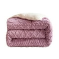 thumbnail image 1 of YIKA Soft Double Layer Lambskin Throw Blanket Adult Comfortably Blanket Sofa Bed Washable Lightweight Blanket Warm Suitable For All Seasons Purple, 1 of 6