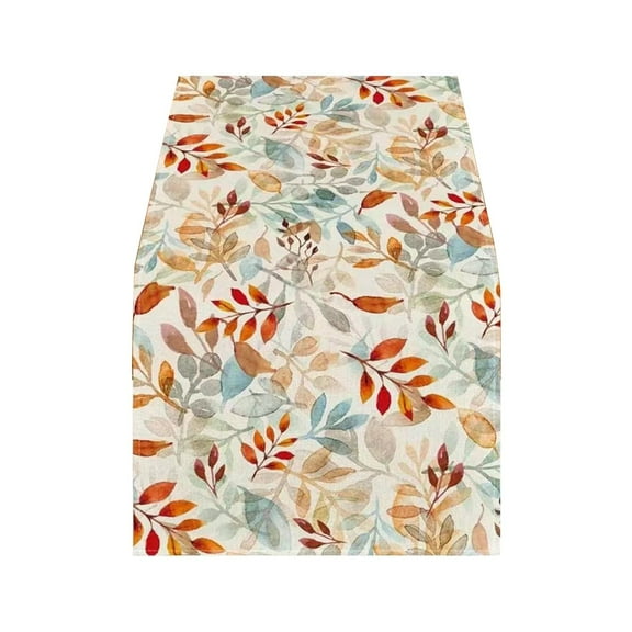 YIKA Thanksgiving Maple Leaf Pumpkin Turkey Pattern Table Flag Tablecloth Mat Party Table Decoration Table Flag 13x72in A