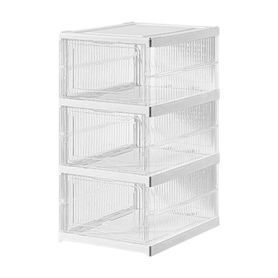 YIKA Thickened Plastic Shoe Storage Box Organizer Stackable Foldable Installation-Free Shoe Rack Shoe Cabinet with Lid Drop Front Door for Closet Entryway Under Bed Sneaker Organizers and Storage