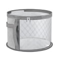 thumbnail image 1 of YIKA Transparent Mesh Hat Storage Bag For Travel Stackable Storage Oxfords Cloth Handles Gray, 1 of 6