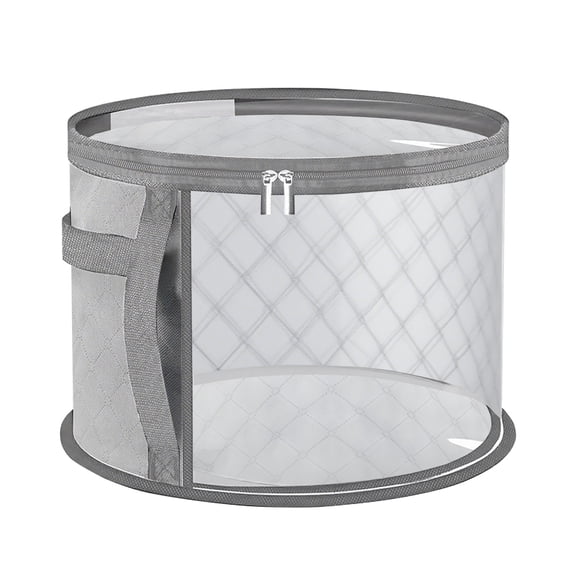 YIKA Transparent Mesh Hat Storage Bag For Travel Stackable Storage Oxfords Cloth Handles Gray