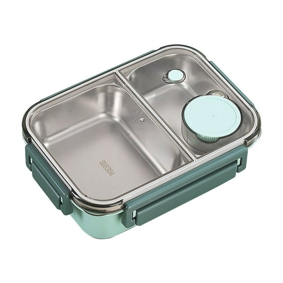 YIKA Tupperware 304 Stainless Steel Lunch Box Sealed Lunch Box Portable Lunch Box For Students And Office Workers Microwaveable Lunch Box Kitchen Storage Green