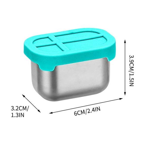 YIKA Tupperware Container 304 Stainless Steel Crispers Bento For Dipping Dishs Kitchen Storage Light Blue