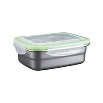 YIKA Tupperware Container 304 Stainless Steel Refrigerator Sealed Box With Lid Organizer Rectangular Bento Box Lunch Box Kitchen Storage L