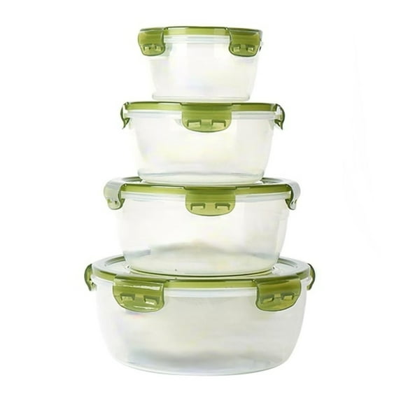 YIKA Tupperware Container 4 Pcs Refrigerator Food Storage Container - Refrigerator Agricultural Product Storage Container With Lid Used For Preserving Agricultural Products And Vegetabl Green